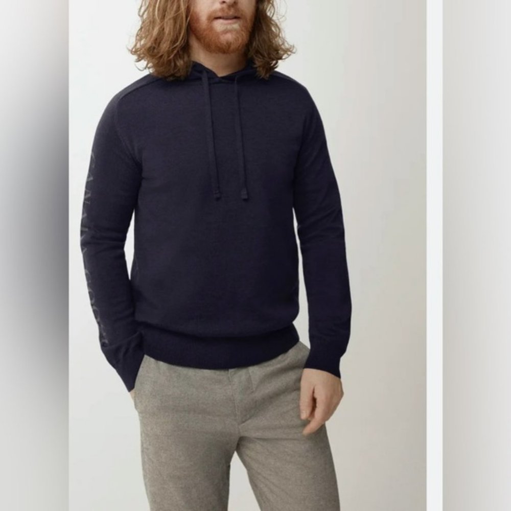 Authentic Canada Goose Navy Drawstring Welland Hooded Sweater L